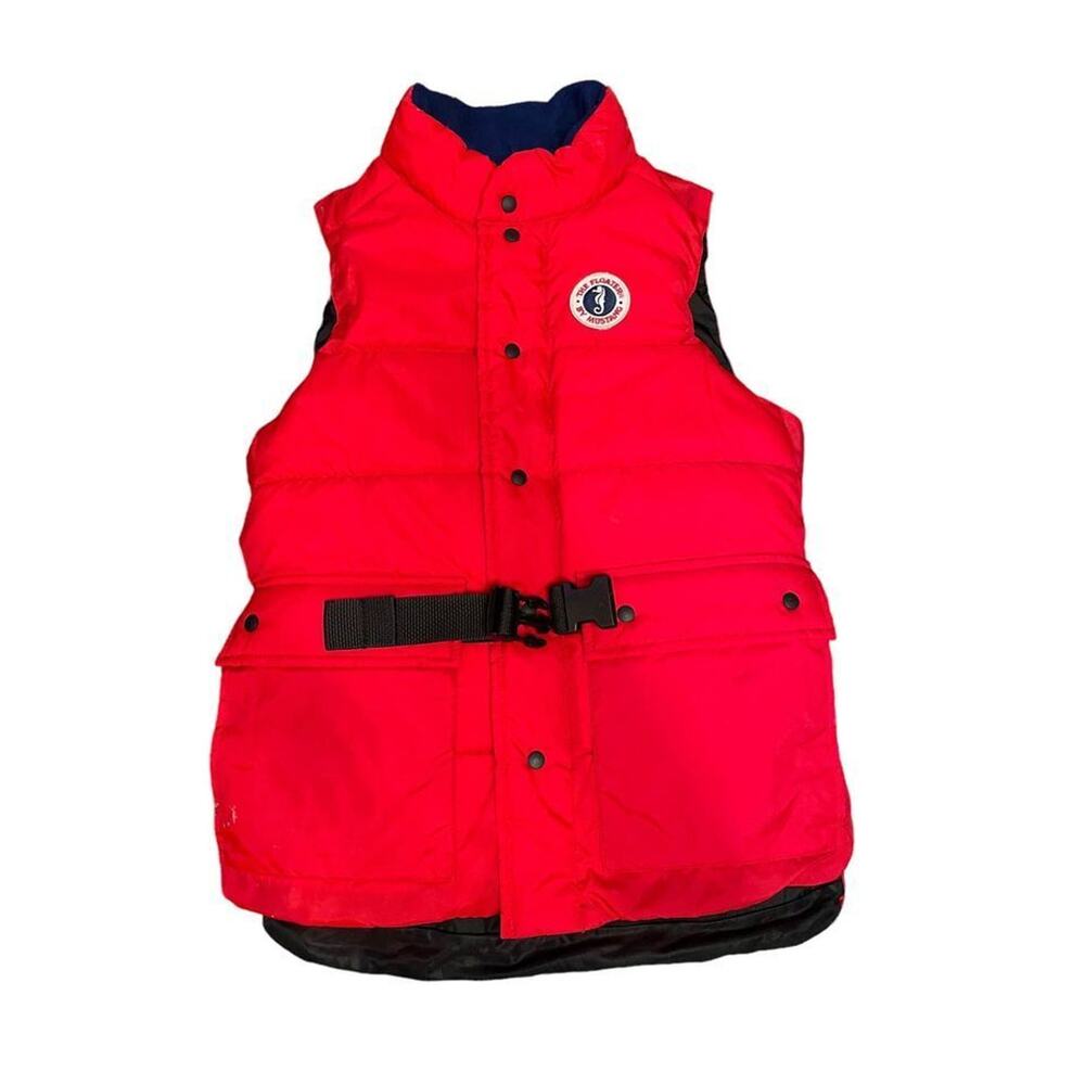 Mustang Marine Wear Floater Vest Size Small (34-38) Red Zip Snap Adjustable
